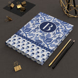 "B" Initial Thoughts: Personalized Blue Floral Notebook