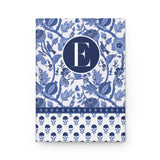 "E" Initial Thoughts: Personalized Blue Floral Notebook