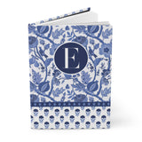 "E" Initial Thoughts: Personalized Blue Floral Notebook