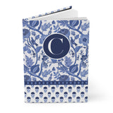 "C" Initial Thoughts: Personalized Blue Floral Notebook