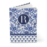 "R" Initial Thoughts: Personalized Blue Floral Notebook