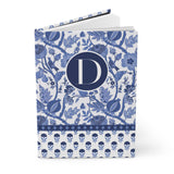 "D" Initial Thoughts: Personalized Blue Floral Notebook