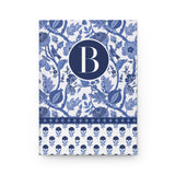 "B" Initial Thoughts: Personalized Blue Floral Notebook