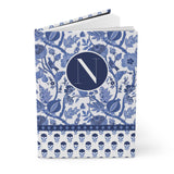 "N" Initial Thoughts: Personalized Blue Floral Notebook