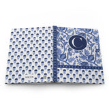 "C" Initial Thoughts: Personalized Blue Floral Notebook