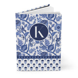 "K" Initial Thoughts: Personalized Blue Floral Notebook