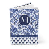 "M" Initial Thoughts: Personalized Blue Floral Notebook