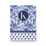 "K" Initial Thoughts: Personalized Blue Floral Notebook