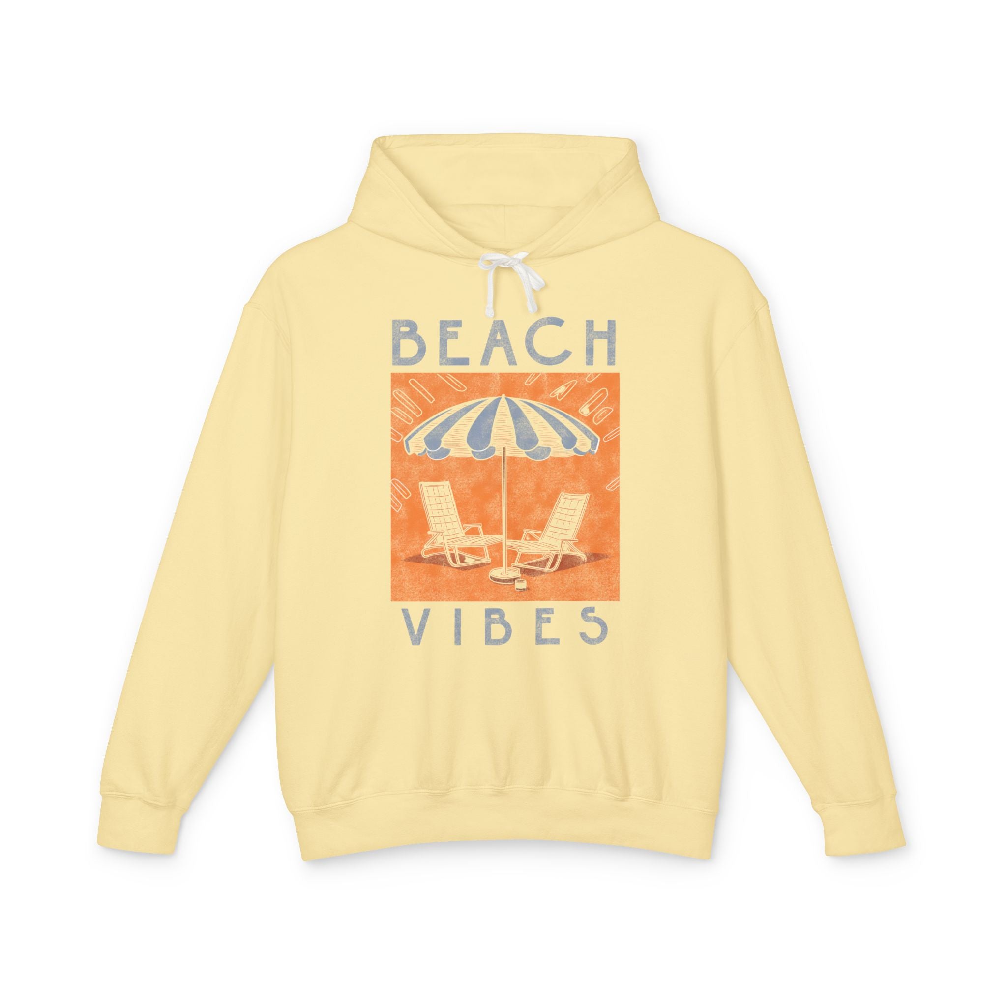 Beach Vibes | Retro Lightweight Hooded Sweatshirt