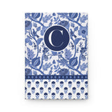 "C" Initial Thoughts: Personalized Blue Floral Notebook