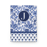 "J" Initial Thoughts: Personalized Blue Floral Notebook