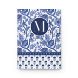 "M" Initial Thoughts: Personalized Blue Floral Notebook